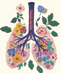 Floral Cartoon Lungs Diamond Painting