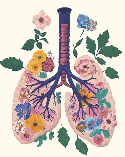 Floral Cartoon Lungs Diamond Painting