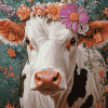 Floral Cow Diamond Painting