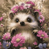 Floral Hedgehog Art Diamond Painting