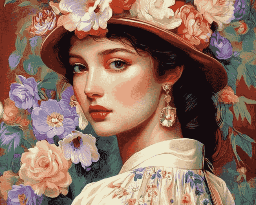 Floral Lady Diamond Painting