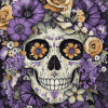 Floral Skull with Roses Diamond Painting