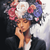 Floral Woman Blossoms Diamond Painting