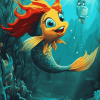 Flounder and Ariel Cartoon Diamond Painting