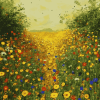 Flower Fields by Klimt Diamond Painting