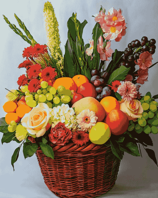 Flowers and Fruits Basket Diamond Painting