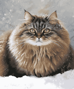 Fluffy Siberian Kitty Diamond Painting