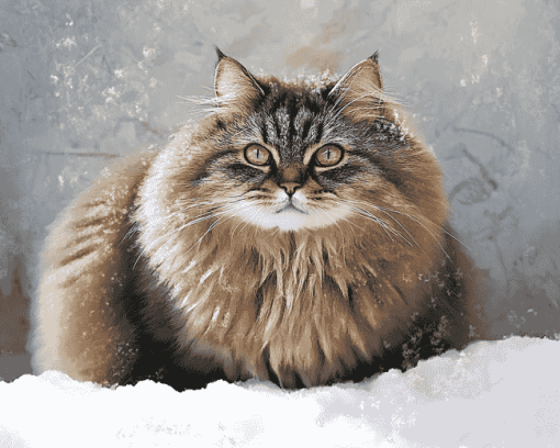 Fluffy Siberian Kitty Diamond Painting