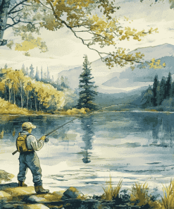 Fly Fishing Cartoons Diamond Painting