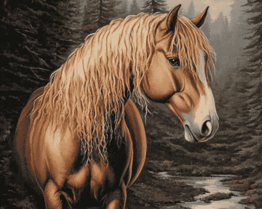 Forest Horse Diamond Painting