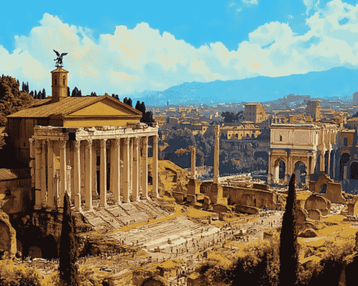 Forum Rome Landscapes Diamond Painting