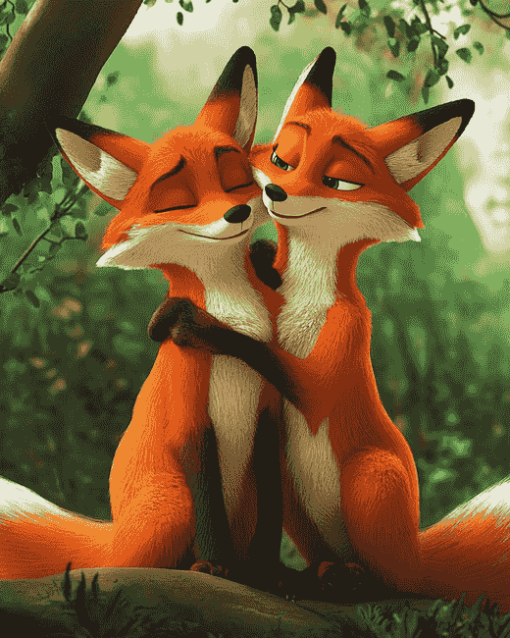 Fox Couple Magic Diamond Painting