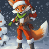 Fox McCloud Christmas Magic Diamond Painting