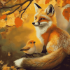 Fox and Bird Autumn Diamond Painting