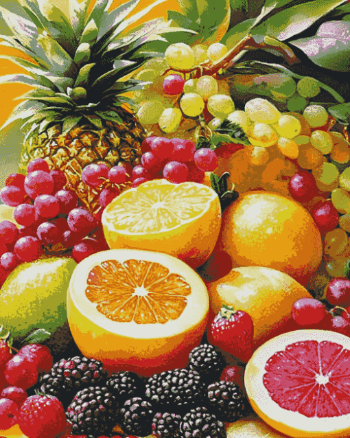 Fresh Tropical Fruit Collection Diamond Painting