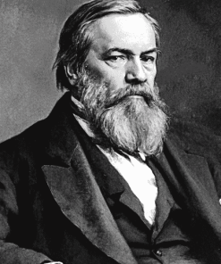 Friedrich Engels Black And White Diamond Painting