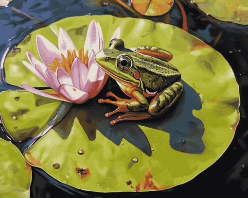 Frog & Lily Pad Scenes Diamond Painting