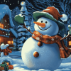 Frosty Snowman Christmas Magic Diamond Painting