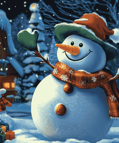 Frosty Snowman Christmas Magic Diamond Painting