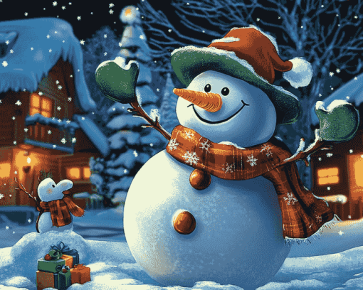 Frosty Snowman Christmas Magic Diamond Painting