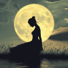 Full Moon Silhouette Diamond Painting