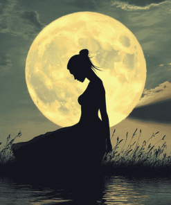 Full Moon Silhouette Diamond Painting