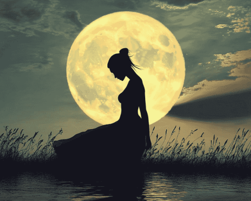 Full Moon Silhouette Diamond Painting