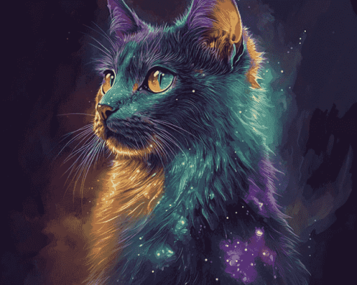 Galaxy Kitty Colorful Diamond Painting