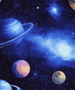 Galaxy Planets Diamond Painting