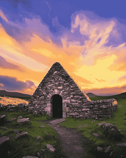 Gallarus Oratory Dingle at Sunset Diamond Painting