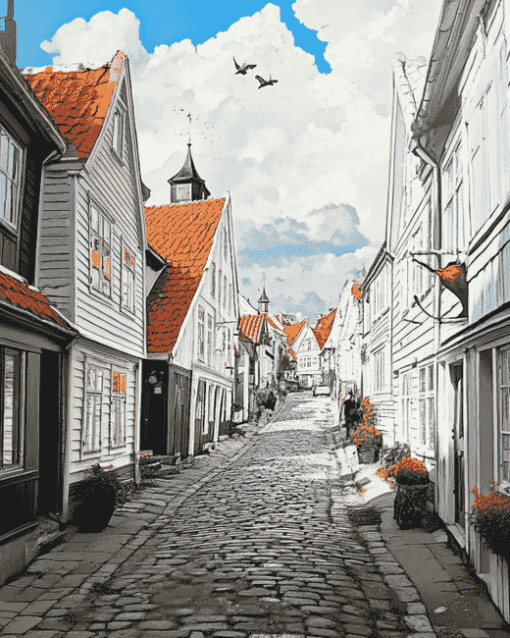 Gamle Stavanger Norway Diamond Painting