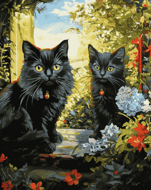 Garden Cats Diamond Painting