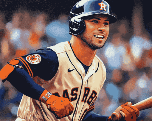 George Springer Baseball Icon Diamond Painting