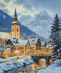 German Bavaria Winter Scenes Diamond Painting