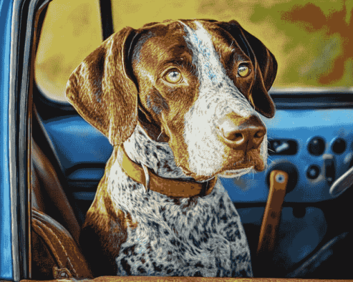 Germanshort Haired Pointer Vintage Diamond Painting