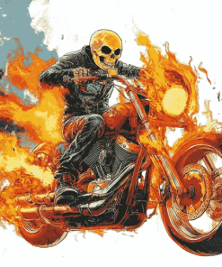 Ghost Rider Cartoon Diamond Painting