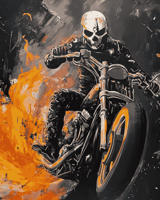 Ghost Rider Motorcycle Movies Diamond Painting