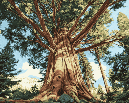 Giant Sequoia Landscape Diamond Painting