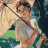 Girl Parasol Vintage Diamond Painting