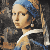 Girl With The Pearl Earring Vintage Diamond Painting