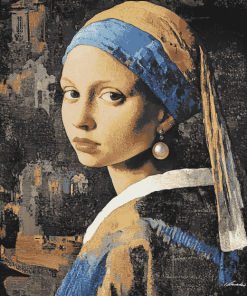 Girl With The Pearl Earring Vintage Diamond Painting