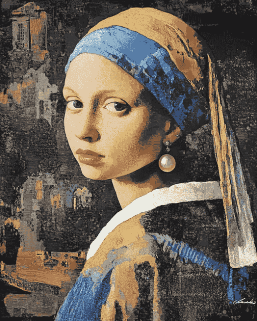 Girl With The Pearl Earring Vintage Diamond Painting