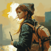 Girl and Backpack Style Diamond Painting