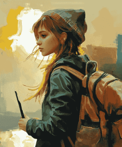 Girl and Backpack Style Diamond Painting