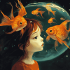 Girl and Goldfish Animation Diamond Painting