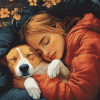 Girl and Her Puppy Diamond Painting