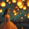 Girl and Lanterns Diamond Painting