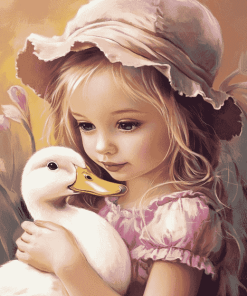 Girl with Duck Diamond Painting