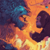 Godzilla vs Gorilla Fantasy Diamond Painting