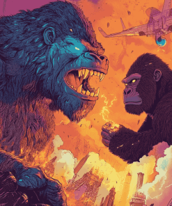 Godzilla vs Gorilla Fantasy Diamond Painting